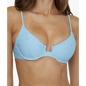 The Becca by Rebecca Virtue Prima Women's Underwire Bikini Top Ice Blue Sz L